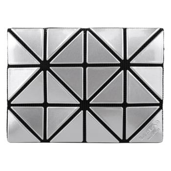 ISSEY MIYAKE 三宅一生 幾何方格原色透光3x4名片夾(亮銀)-慈濟