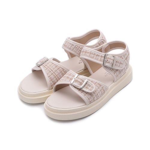 RIN RIN 小香風魔鬼氈涼鞋 米 女鞋 鞋全家福