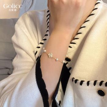 【Golicc】 氣質款小香風 珍珠手鍊(輕奢 手鍊 手環 手繩 韓系 首飾 飾品 情人節 母親節 七夕 生日禮物)