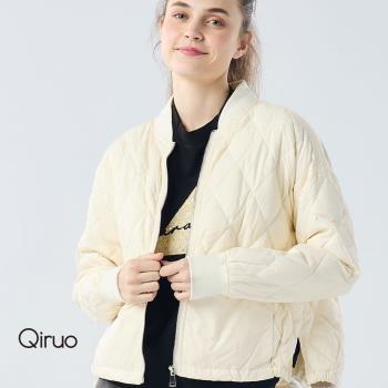 【Qiruo 奇若】保暖羽絨外套1003E 白色-立領拉鍊式