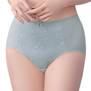 【Swear 思薇爾】輕沁舒系列L-3XL涼感蕾絲高腰三角女內褲(粉霧藍)