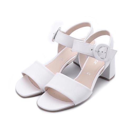 德國 GABOR 素雅粗跟涼鞋 白 41.710.21 女鞋