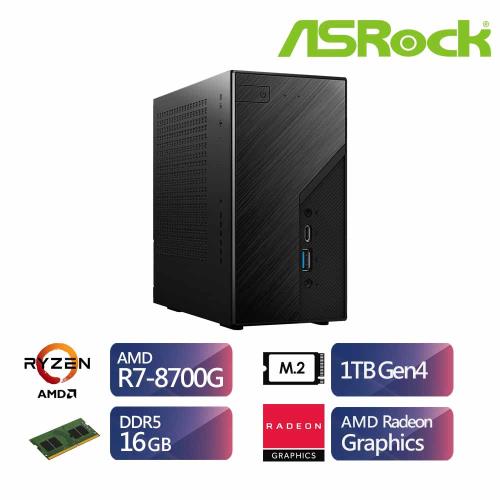 華擎DeskMiniX600八核迷你電腦(R7-8700G/16G/1TB)【ET3KI0020A】