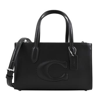 COACH CR097 NINA 質感浮雕C全皮革兩用托特包.黑