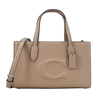 COACH CR097 NINA 質感浮雕C全皮革兩用托特包.駝色