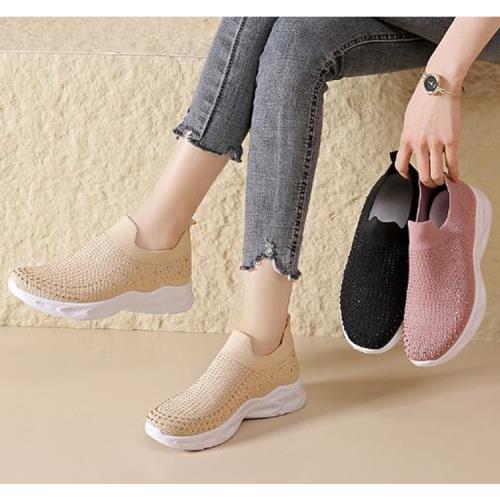 Taroko 日常旅行水鑽圓頭套腳大尺碼休閒鞋(3色可選)