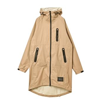 日本KIU 116911 米色 空氣感雨衣/時尚防水風衣 附收納袋(男女適用)