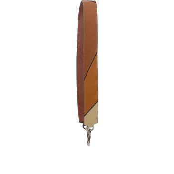 二手商品9成新 LOEWE Puzzle 拼圖小牛皮拼色背帶(酒紅/焦糖/米色)