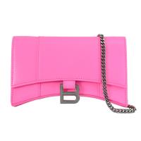 BALENCIAGA 巴黎世家 714123 Hourglass XS 質感小牛皮斜背鍊包.粉