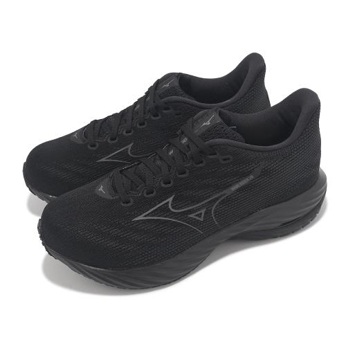 Mizuno 慢跑鞋 Wave Rider 28 男鞋 超寬楦 黑 波浪片 支撐 運動鞋 美津濃 J1GC2404-03