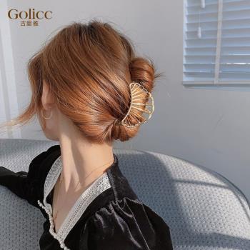 【Golicc】 韓系 金屬 貝殼 髮夾(髮飾 頭飾 抓夾 鯊魚夾 韓版髮夾 金屬夾 馬尾夾 情人節 母親節 七夕 生日禮物)