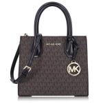 Michael Kors 經典 PVC 拼接 漆皮 / 小款 / 斜背 兩用包_深咖黑