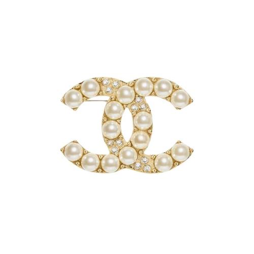 【CHANEL】香奈兒 珍珠胸針/別針 金屬 金色 - ABD737B17215 NZ743