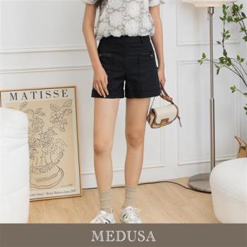 現貨【MEDUSA 曼度莎】純黑抽繩造型口袋短褲（M-XL）｜女短褲 女休閒短褲