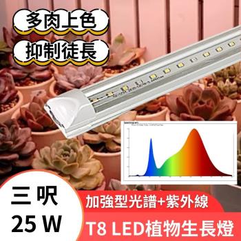 君沛 2入組 T8 3呎25W加強型光譜+紫外線植物燈管 植物生長燈