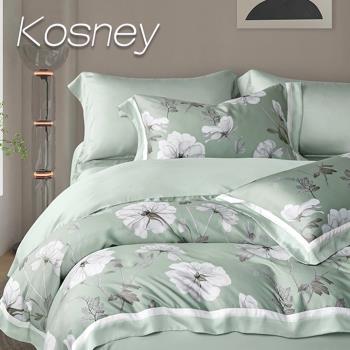 KOSNEY 悅墨綠 特大60支天絲床包枕套組