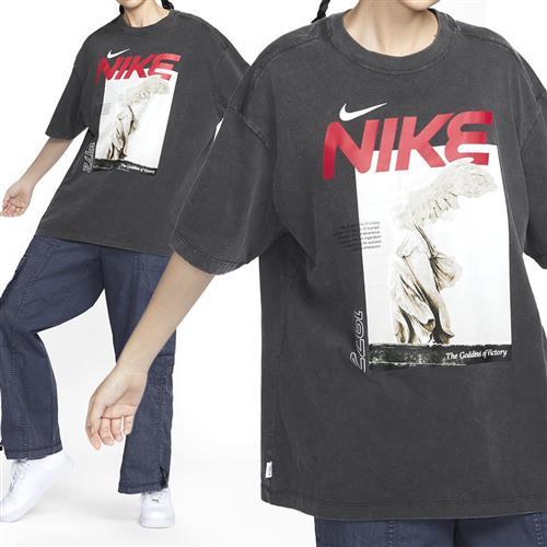 Nike NSW SS Tee LBR OS GCEL 女款 水洗黑 寬版 短T 圓領 休閒 短袖 HF6292-060