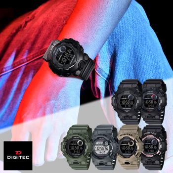 DIGITEC 數碼科技 DG-5112 流行 時尚 粗曠風 鬧鈴 運動 功能 防水 大錶面 個性 電子錶 手錶