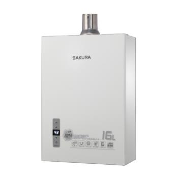 (全省安裝)(送5%購物金)櫻花16公升強制排氣(與DH-1631F/DH1631F同款)熱水器天然氣DH-1631FN