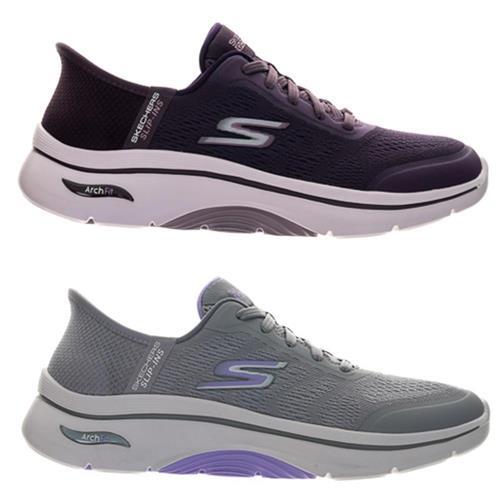 Skechers 健走鞋 女鞋 瞬穿 輕量 GO WALK 紫/灰【運動世界】125319PLUM/125319GYLV