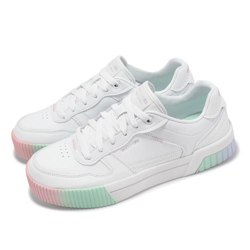 Skechers 休閒鞋 Jade-Soft Glow 女鞋 白 綠 粉 緩衝 板鞋 小白鞋 185090WMLT