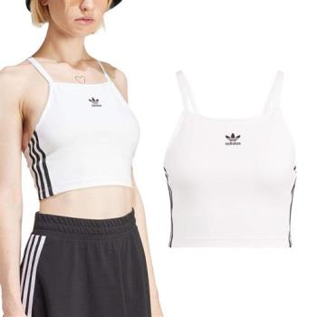 Adidas 3 S Crop Top 女款 白色 運動 慢跑 短版 三葉草 無袖 背心 IN8377