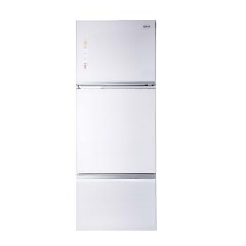 送7-11商品卡2000元★聲寶455公升三門變頻琉璃白冰箱SR-A46GDV-W6