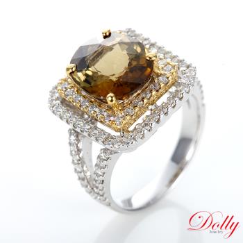 Dolly 14K金 天然碧璽4克拉鑽石戒指