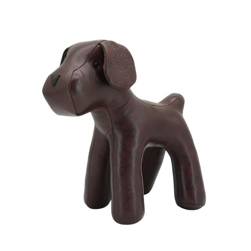 二手品 Gucci Ssima 牛皮壓紋狗狗公仔/擺飾(深咖)