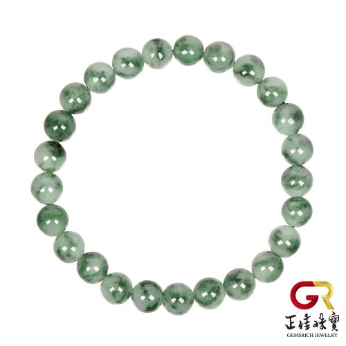 【正佳珠寶】翡翠 糯種飄綠 6.8-7.2mm 天然A貨翡翠緬甸玉手珠｜日本彈力繩