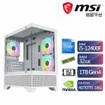 微星B760平台i5六核獨顯電玩機 (i5-12400F/RTX4070TIS/32G/1TB)【ET4CCB017X】