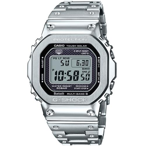CASIO G-SHOCK 經典方形太陽能藍牙電波錶/銀/GMW-B5000D-1
