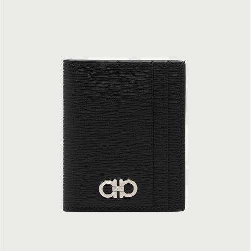 Salvatore Ferragamo 經典馬蹄造型GANCINI壓印字母LOGO水波紋牛皮10卡