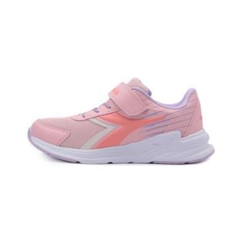 DIADORA 彈力帶魔鬼氈寬楦輕量運動鞋 粉 DA11110 大童鞋 鞋全家福