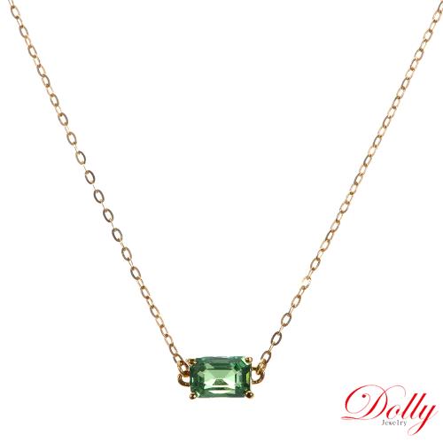 Dolly 18K金 無燒艷彩沙佛萊石1克拉鎖骨鍊
