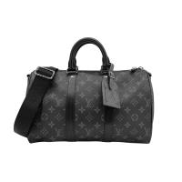 Louis Vuitton Keepall 35 帆布手提斜背波士頓包(M46655-黑)