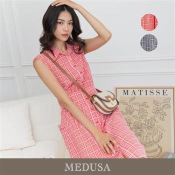 現貨【MEDUSA 曼度莎】野餐感小格紋無袖休閒洋裝 - 2色（M-XL）｜無袖洋裝 長洋裝