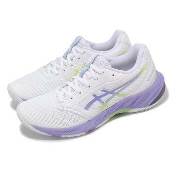 Asics 排球鞋 Netburner Ballistic FF 3 女鞋 白紫 回彈 室內運動 羽排鞋 亞瑟士 1052A069109