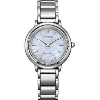 CITIZEN 星辰 L系列光動能白蝶貝氣質腕錶/銀/31.2mm/EM1100-84D