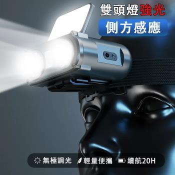 Warsun 感應帽夾燈 貓頭鷹頭燈 強光超亮夜釣燈 超長續航頭戴帽夾燈（五檔可調節 1500MAH大容量鋰電 ）