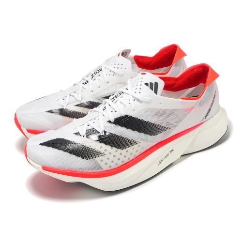 adidas 慢跑鞋 Adizero Adios Pro 3 M 男鞋 白 黑 紅 緩震 回彈 運動鞋 愛迪達 IE1053