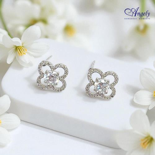 【Angely專櫃】幸運時尚晶鑽耳環(針夾可選)