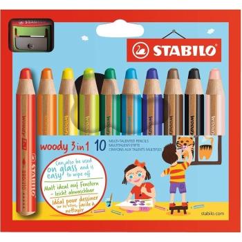 STABILO高階美術精品 woody 3 in 1系列 10色 粉蠟筆*880/10-2