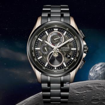 CITIZEN 星辰錶 HAKUTO-R 探月計畫 鈦金屬錶 光動能錶 電波錶 男錶-41.5mm BY1009-64Y