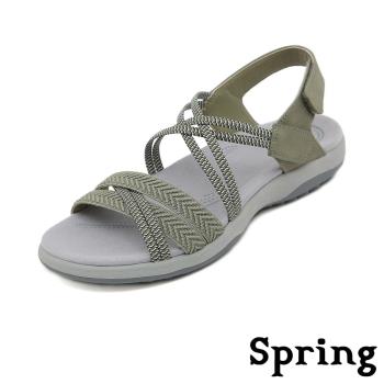 【SPRING】交叉彈力帶休閒厚底涼鞋/舒適個性交叉彈力帶百搭休閒厚底涼鞋 女鞋 3色任選