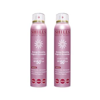 (2罐超值組)SHILLS舒兒絲 SPF50+★★長效保濕冰鎮防曬噴霧 180mlx1罐(美肌香氛-玫)