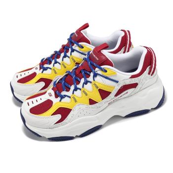 Skechers x DC 休閒鞋 Lander S 女鞋 白 黃 紅 神力女超人 拼接 聯名 緩衝 老爹鞋 800020WNVR