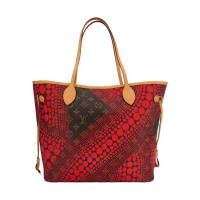 二手品 Louis Vuitton Neverfull MM 草間彌生聯名 帆布圓點托特包(M40686-紅)