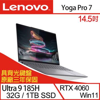 Lenovo聯想 Yoga Pro 7 83E2009CTW 輕薄筆電 14.5吋/Ultra 9 185H/32G/1TB/RTX4060/W11