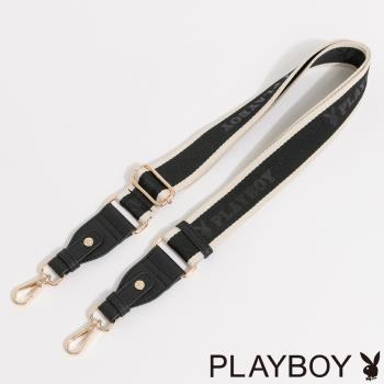 PLAYBOY - Logo織帶背帶 PLAYBOY織帶背帶系列 - 黑色